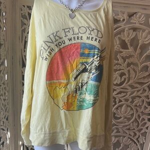 Lucky Brand Pink Floyd Graphic Yellow long sleeve